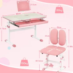 GoPlus (Costway) Height-Adjustable Kids Desk and Chair Set