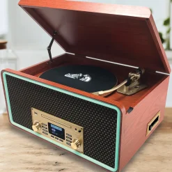Sharper Image 8-in-1 Bluetooth Record Player Multimedia Center