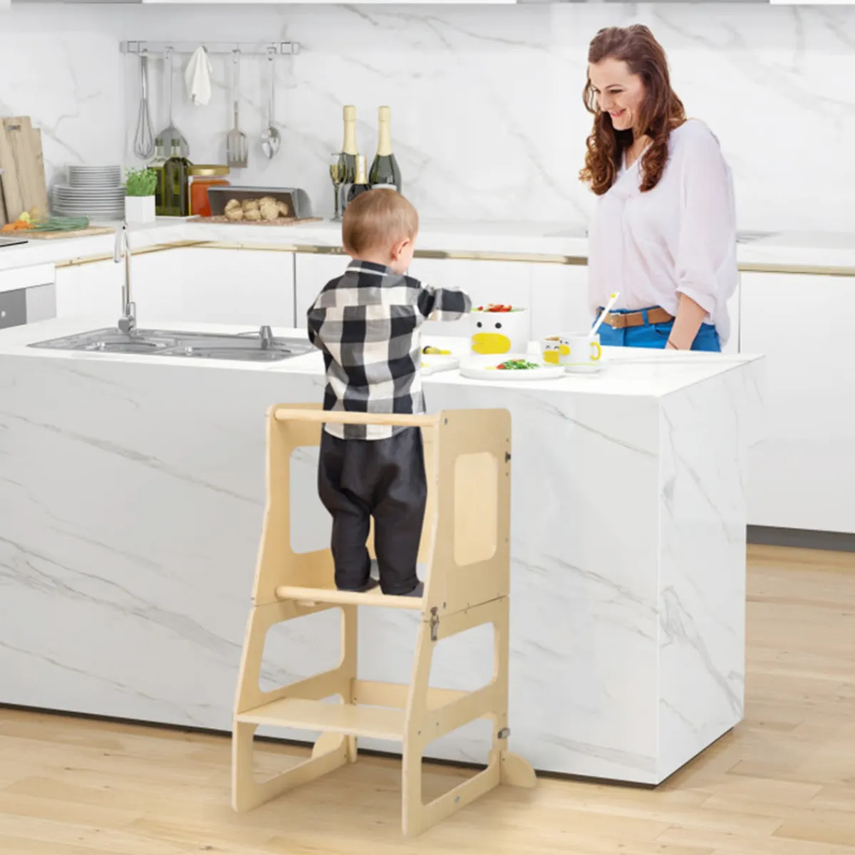 GoPlus (Costway) 7-in-1 Climbing Toy Connected Table and Chair Set