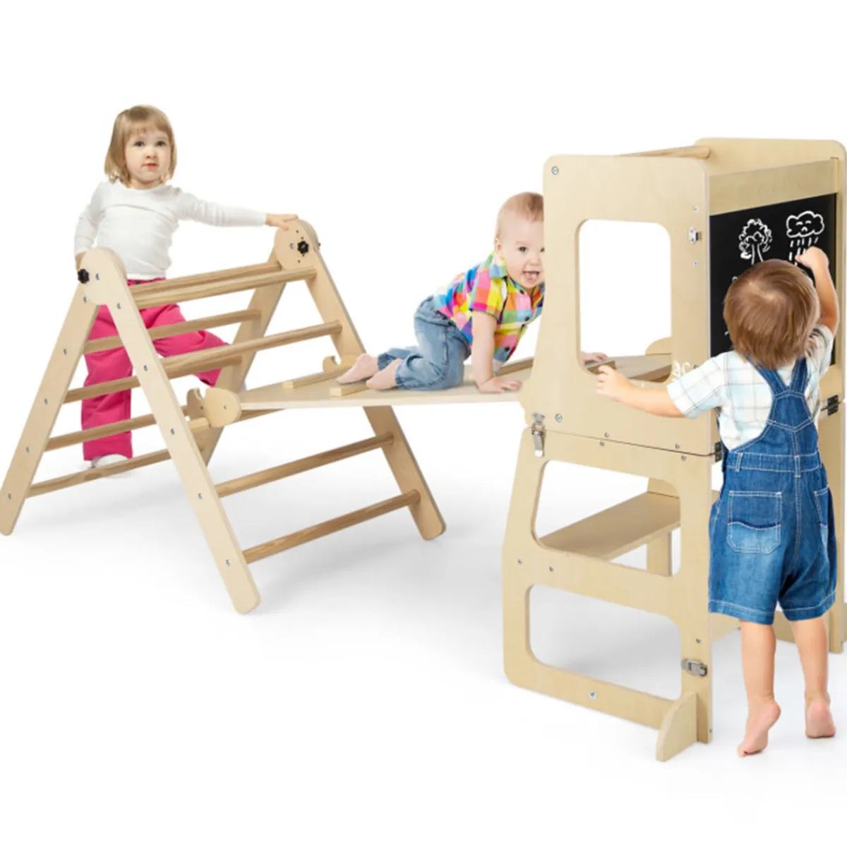 GoPlus (Costway) 7-in-1 Climbing Toy Connected Table and Chair Set