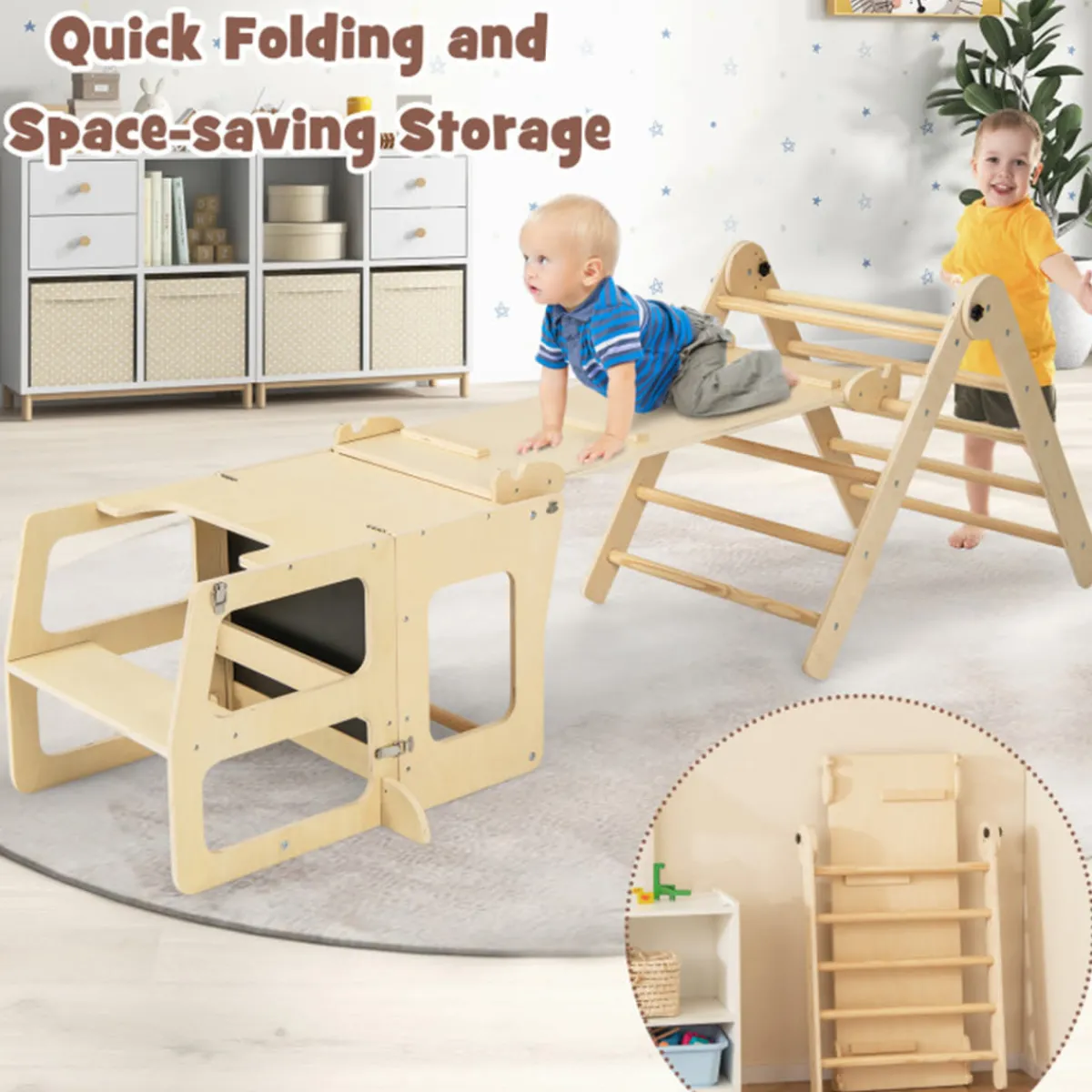 GoPlus (Costway) 7-in-1 Climbing Toy Connected Table and Chair Set