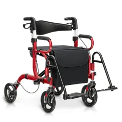 GoPlus (Costway) 2-in-1 Folding Rollator Walker Transport Wheelchair