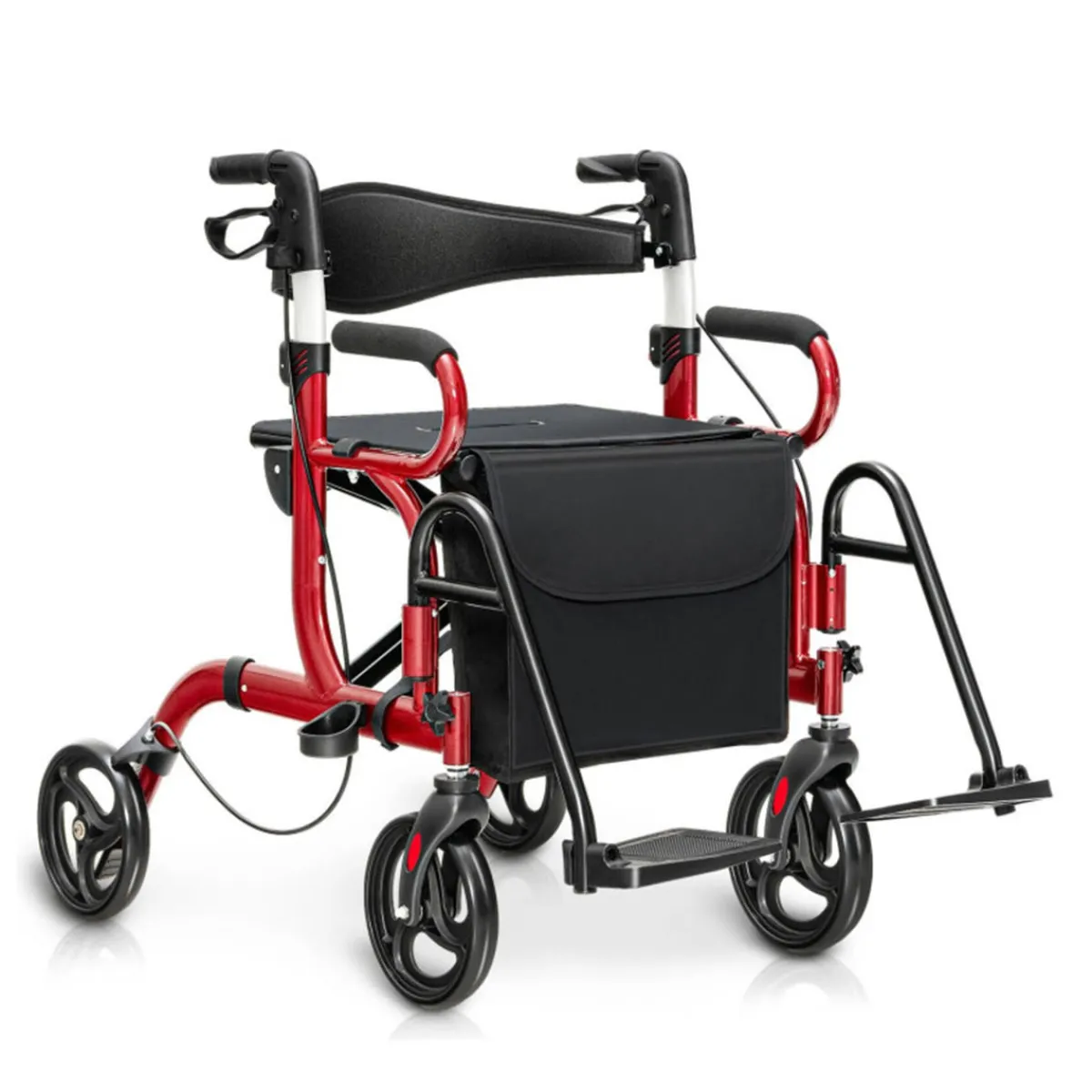 GoPlus (Costway) 2-in-1 Folding Rollator Walker Transport Wheelchair