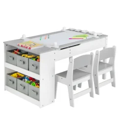GoPlus (Costway) 2-in-1 Kids Art Table and Easel Set with Chairs