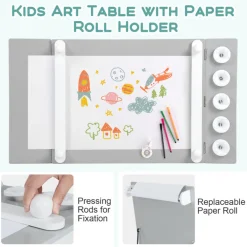 GoPlus (Costway) 2-in-1 Kids Art Table and Easel Set with Chairs