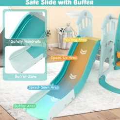 GoPlus (Costway) 3-in-1 Toddler Slide and Swing Set with Basketball Hoop