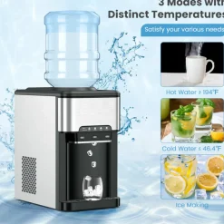 Sharper Image 3-in-1 Water Cooler with Built-In Ice Maker