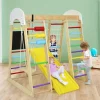 GoPlus (Costway) 8-in-1 Wooden Climber Play Set with Slide and Swing
