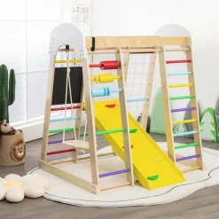 GoPlus (Costway) 8-in-1 Wooden Climber Play Set with Slide and Swing