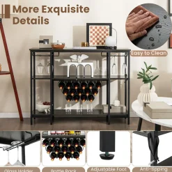 Sharper Image Industrial Wine Rack with Storage Shelves