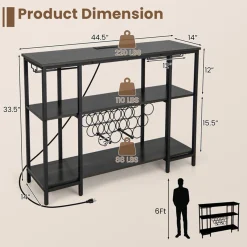 Sharper Image Industrial Wine Rack with Storage Shelves