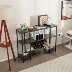 Sharper Image Industrial Wine Rack with Storage Shelves