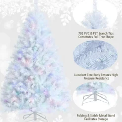 Village Lighting Company Iridescent Artificial Hinged Christmas Tree