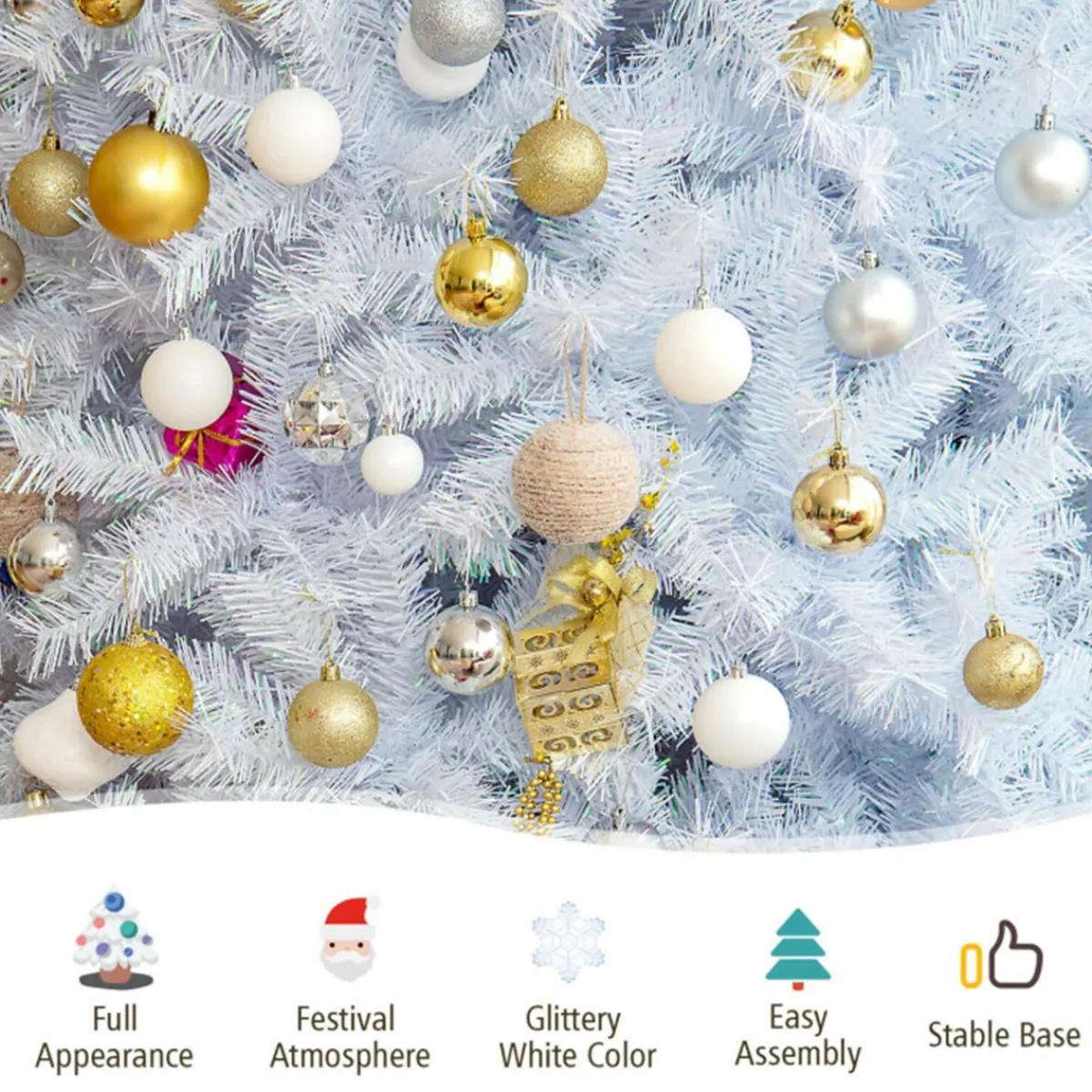 Village Lighting Company Iridescent Artificial Hinged Christmas Tree