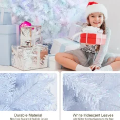 Village Lighting Company Iridescent Artificial Hinged Christmas Tree
