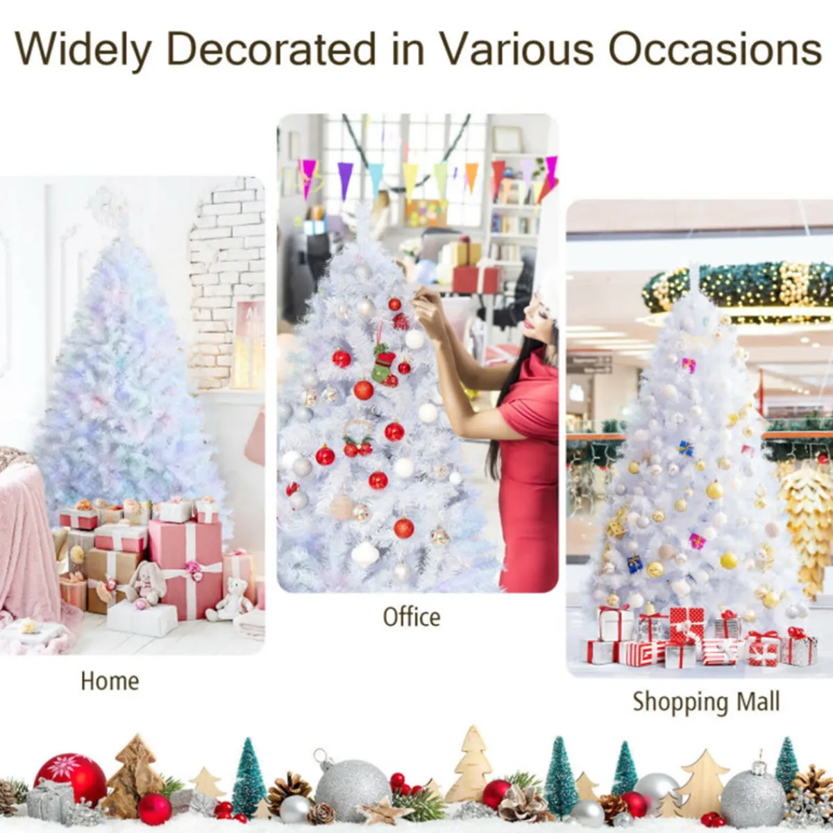 Village Lighting Company Iridescent Artificial Hinged Christmas Tree