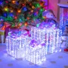 GoPlus (Costway) Iridescent Pre-Lit Christmas Gift Box Decoration (Set of 3)
