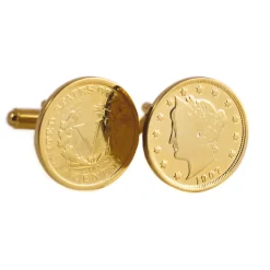 UPM Global LLC 24K Gold-Layered Liberty Head Nickel Cufflinks