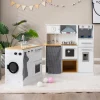 GoPlus (Costway) Kids 2-Piece Wooden Pretend Play Kitchen with Sound
