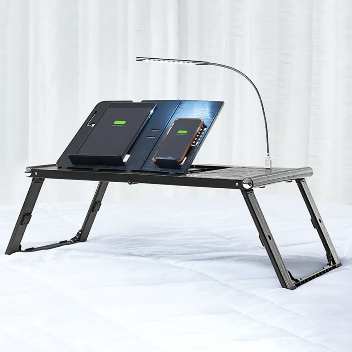 Sharper Image Laptop and Tablet Tray with Built-In Charger by