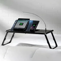 Sharper Image Laptop and Tablet Tray with Built-In Charger by