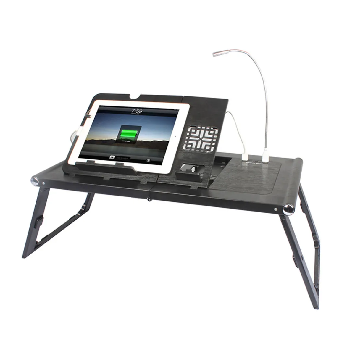 Sharper Image Laptop and Tablet Tray with Built-In Charger by