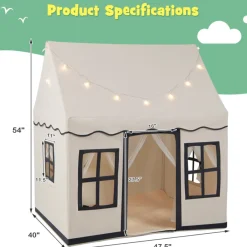 GoPlus (Costway) Large Kids Play Tent with Star String Lights