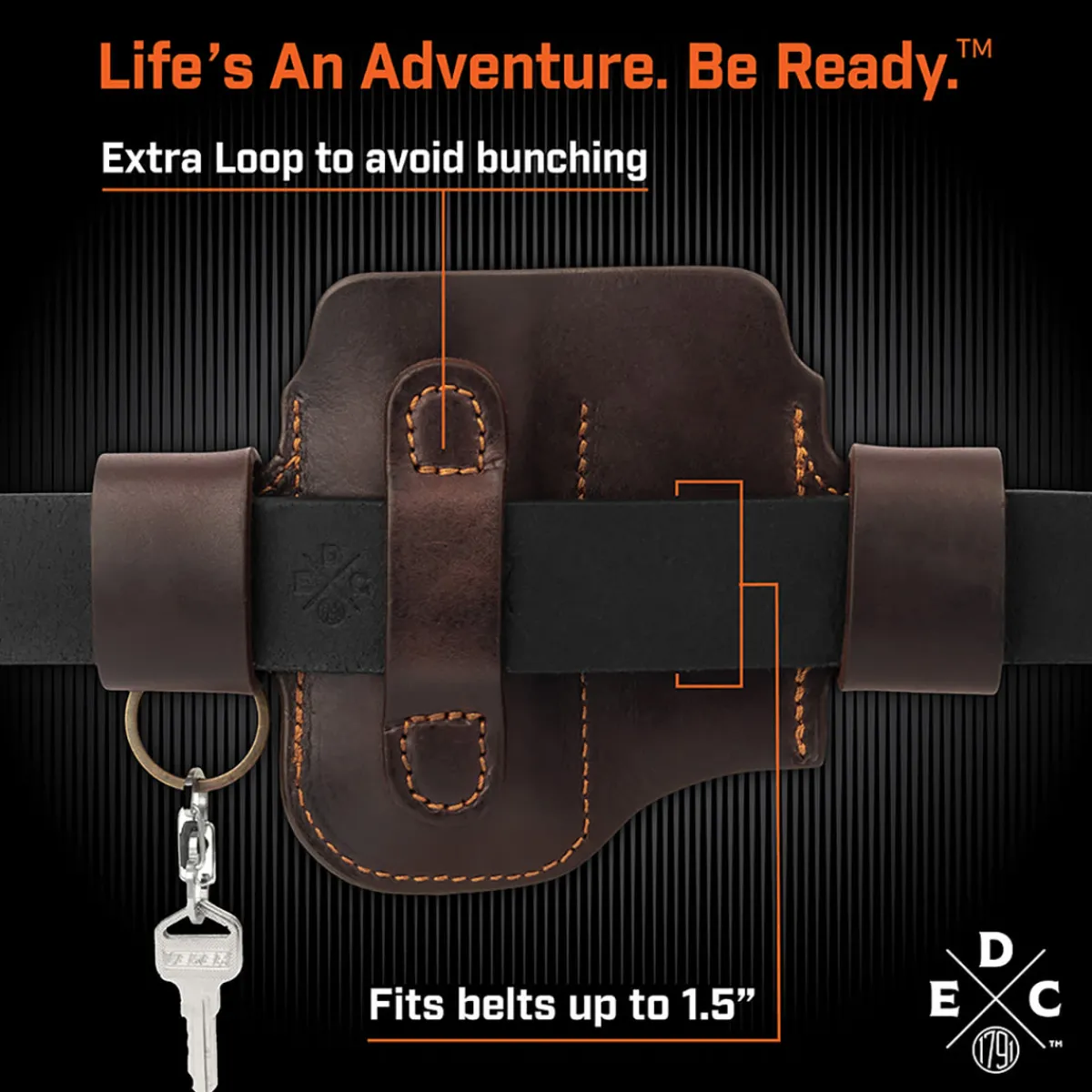 1791 Outdoor Lifestyle Group, LLC Leather Multitool Action Snap Belt Sheath