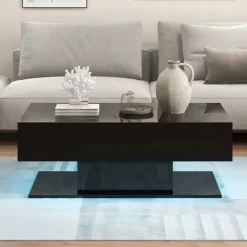 GoPlus (Costway) LED Coffee Table with Storage Drawers