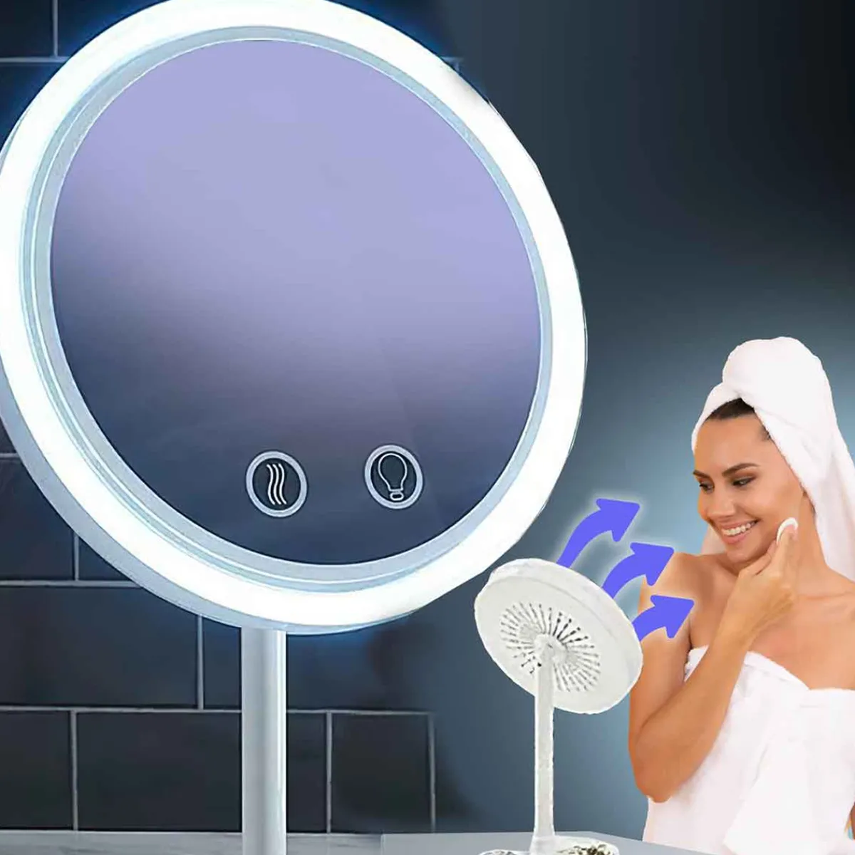 Teleshop Inc. LED Vanity Mirror with Cooling Fan