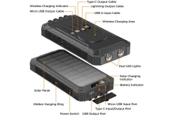 SCTP Inc (RSPA and Sungale) 20000mAh Solar Power Bank with Wireless Charging