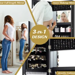 Sy Kessler Sales Mirrored Jewelry Cabinet Organizer
