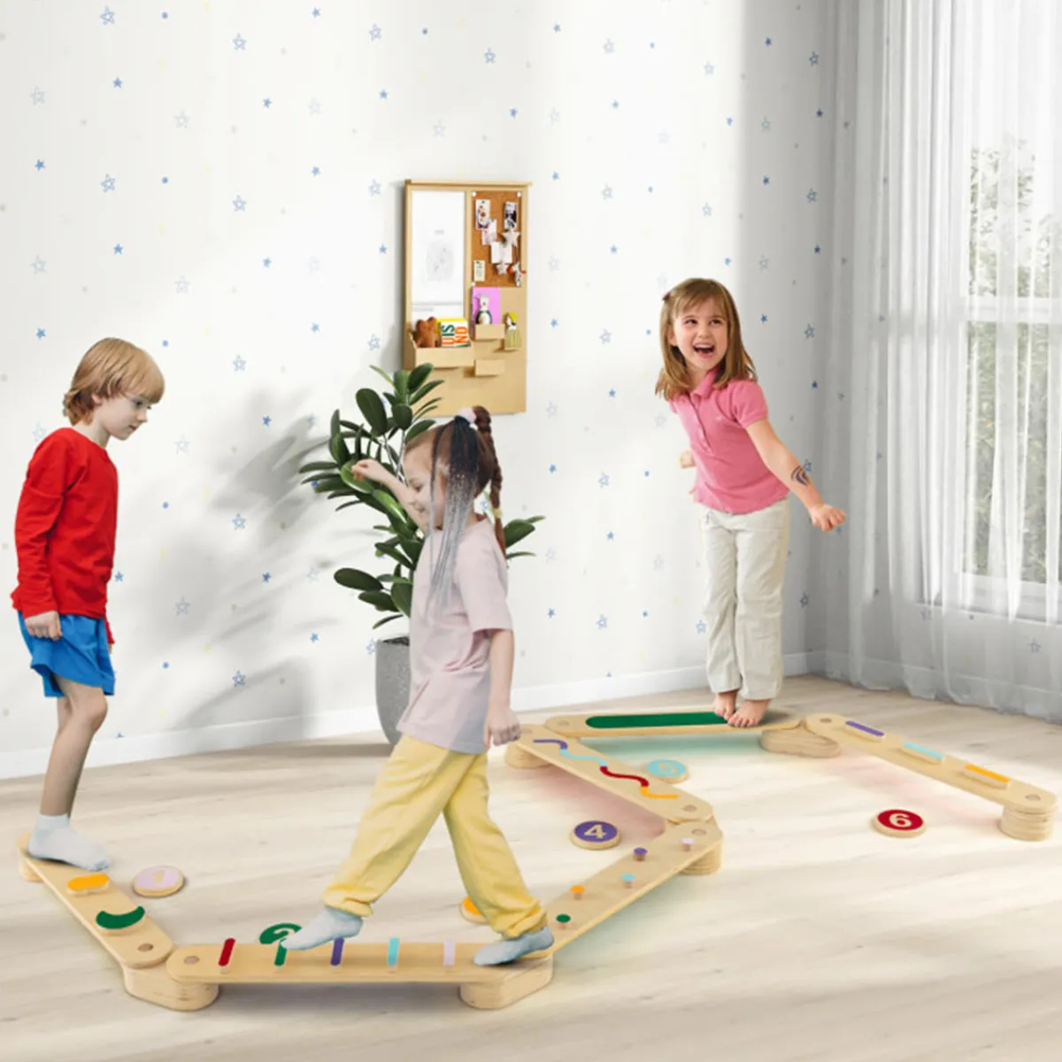 GoPlus (Costway) Montessori Balance Beam Set with Stepping Stones