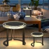 EP DESIGN LAB Outdoor Solar Powered LED Garden Table (Set of 2)