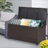 GoPlus (Costway) Outdoor Wicker Storage Box with Zippered Liner