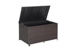 GoPlus (Costway) Outdoor Wicker Storage Box with Zippered Liner