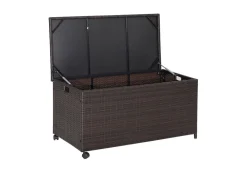 GoPlus (Costway) Outdoor Wicker Storage Box with Zippered Liner