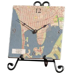 ScreenCraft Tileworks LLC Personalized Marble Map Clock