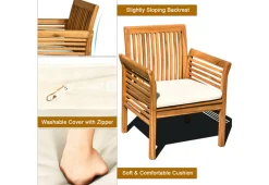 GoPlus (Costway) 4-Piece Outdoor Acacia Wood Sofa Furniture Set