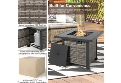 GoPlus (Costway) 9-Piece Outdoor Furniture Set with Fire Table