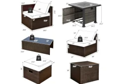 GoPlus (Costway) 9-Piece Outdoor Furniture Set with Fire Table