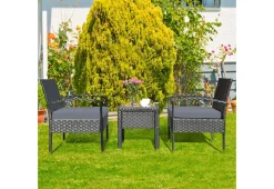 Sharper Image 3-Piece Outdoor Rattan Patio Conversation Set
