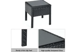 Sharper Image 3-Piece Outdoor Rattan Patio Conversation Set