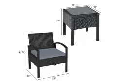 Sharper Image 3-Piece Outdoor Rattan Patio Conversation Set
