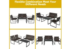 GoPlus (Costway) 4-Piece Patio Set with Loveseat
