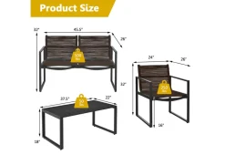 GoPlus (Costway) 4-Piece Patio Set with Loveseat