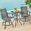 GoPlus (Costway) 3-Piece Swivel Bar Set with 4D Air Fiber Cushions