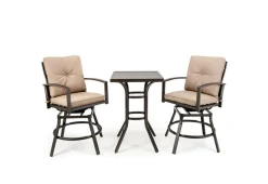 GoPlus (Costway) 3-Piece Swivel Bar Table Set