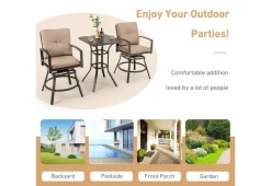 GoPlus (Costway) 3-Piece Swivel Bar Table Set