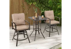 GoPlus (Costway) 3-Piece Swivel Bar Table Set